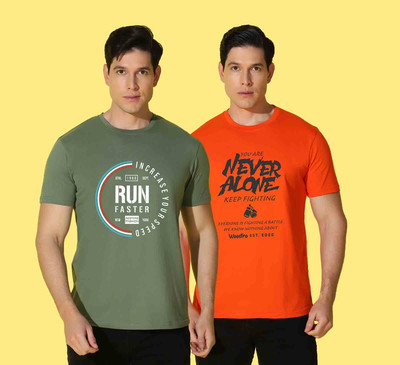 WOOSTRO Typography Men Round Neck Multicolor T-Shirt