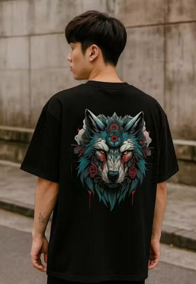 SAM COLLECTIONN Printed Men Round Neck Black T-Shirt