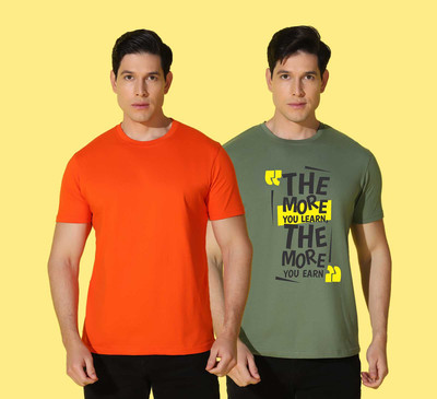 WOOSTRO Printed Men Round Neck Multicolor T-Shirt
