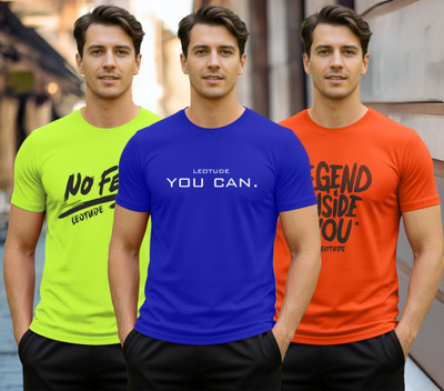 Leotude Printed Men Round Neck Multicolor T-Shirt
