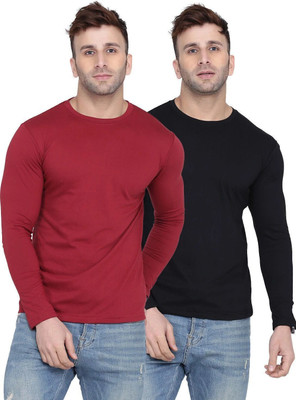 Kroptee Solid Men Round Neck Multicolor T-Shirt