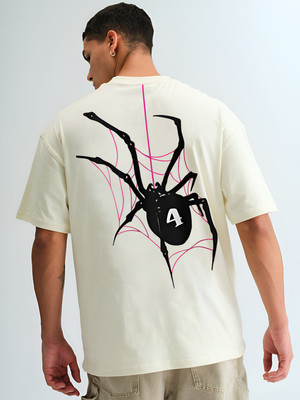 BDSQUARE Graphic Print Men Round Neck White T-Shirt