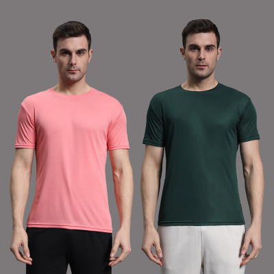 InkTees Solid Men Round Neck Pink T-Shirt