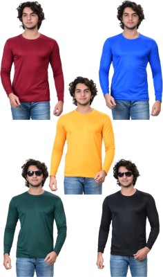 RENU FASHIONS Solid Men Round Neck Multicolor T-Shirt