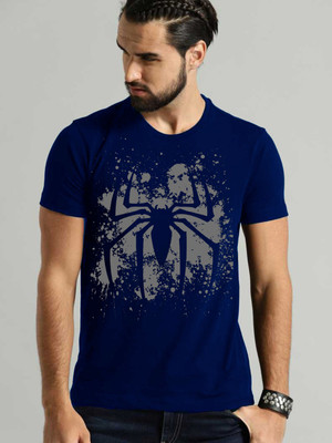 VIKCLIQUE Printed Men Round Neck Blue T-Shirt