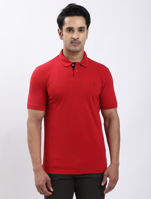 INDIAN TERRAIN Solid Men Polo Neck Red T-Shirt