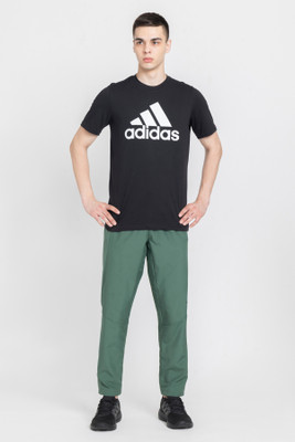 ADIDAS Printed Men Crew Neck Black T-Shirt
