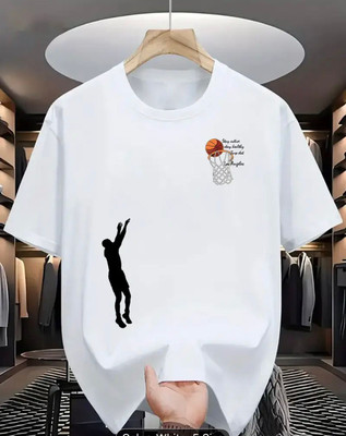 SISTAS Printed Men Round Neck White T-Shirt