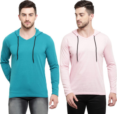 Tresna Trending Solid Men Hooded Neck Multicolor T-Shirt