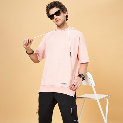 Street 808 by Pantaloons Solid Men Round Neck Pink T-Shirt
