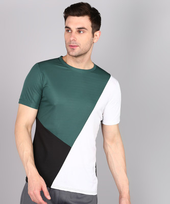 INKKR Colorblock Men Round Neck Multicolor T-Shirt