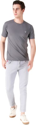 colour tribe Solid Men Round Neck Grey T-Shirt