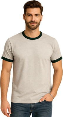 UrGear Solid Men Round Neck Grey T-Shirt