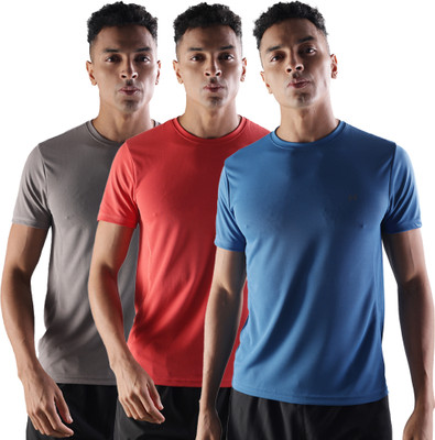Force NXT Solid Men Round Neck Multicolor T-Shirt