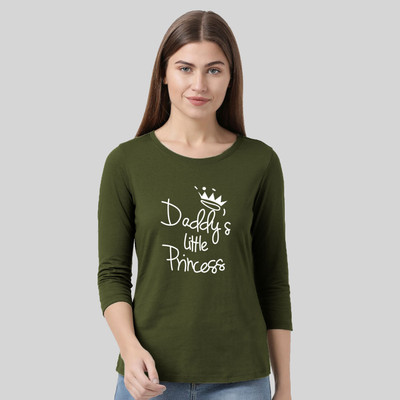 Nilan Tees Wear Printed Women Round Neck Light Green T-Shirt