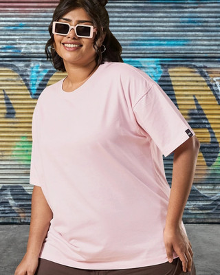 BEWAKOOF Solid Women Round Neck Pink T-Shirt
