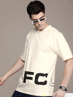 FCUK Printed Men Round Neck White T-Shirt