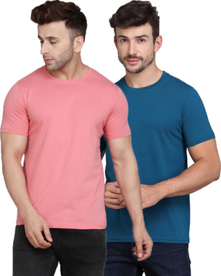 Cryptic Solid Men Round Neck Multicolor T-Shirt