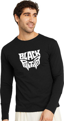 OrrganicChics Typography Men Round Neck Black T-Shirt