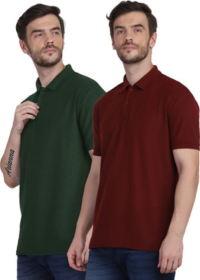 Lakshya Fashions Solid Men Polo Neck Multicolor T-Shirt