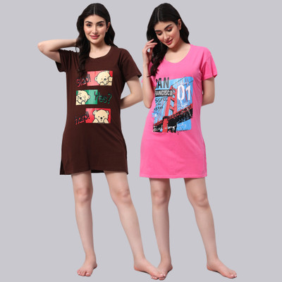 DUCOHIVE Printed Women Round Neck Multicolor T-Shirt