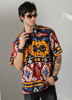 RodZen Printed Men Round Neck Multicolor T-Shirt