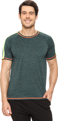 TQH Solid Men Round Neck Dark Green T-Shirt