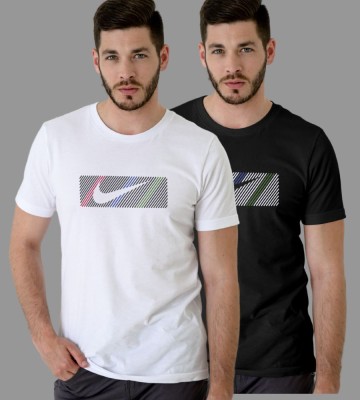 Ashkart Graphic Print Men Round Neck Black, White T-Shirt