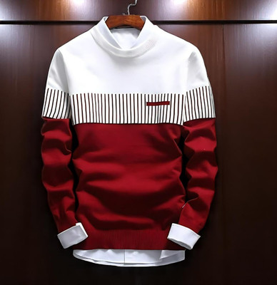 Autna Printed Men Round Neck Maroon, White T-Shirt