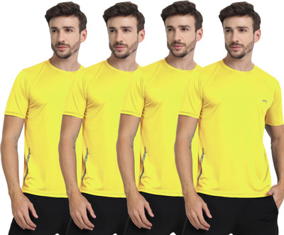 FTX Solid Men Round Neck Multicolor T-Shirt