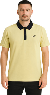 Sportz Fit Solid Men Polo Neck Green T-Shirt