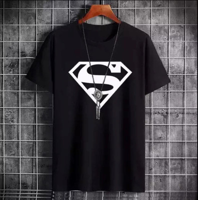 f Gallery Printed Men Round Neck Black T-Shirt