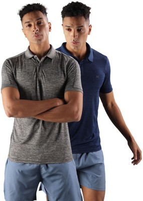 Force NXT Solid Men Polo Neck Multicolor T-Shirt