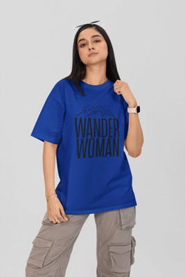 Stylewill Graphic Print Women Round Neck Blue T-Shirt