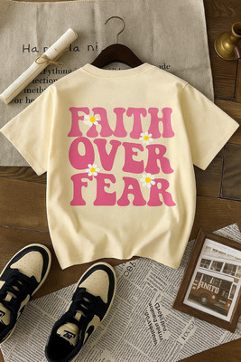 TRENDY TEES Graphic Print Women Round Neck White T-Shirt