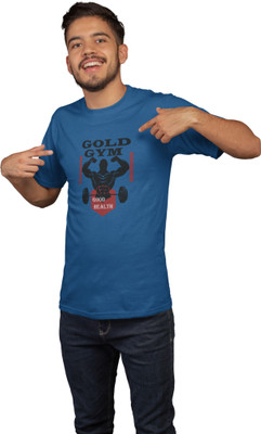 DOGAR ESSENTIALS Printed, Typography Men Round Neck Blue T-Shirt