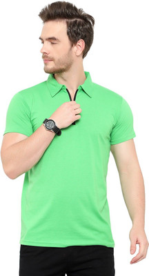 JB Jangoboy Solid Men Polo Neck Green T-Shirt