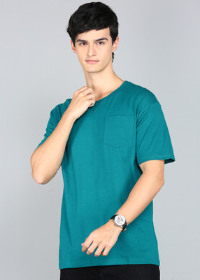 United Colors of Benetton Solid Men Round Neck Blue T-Shirt