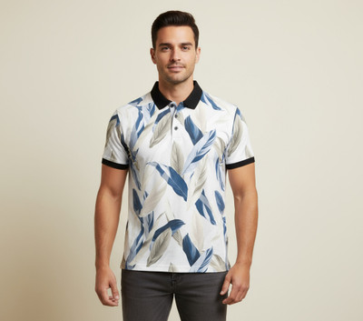 PlayfullVibes Printed Men Polo Neck Multicolor T-Shirt