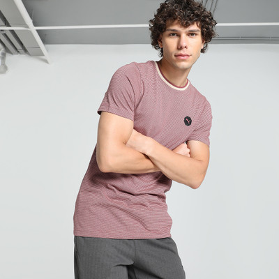 PUMA Printed Men Round Neck Purple T-Shirt