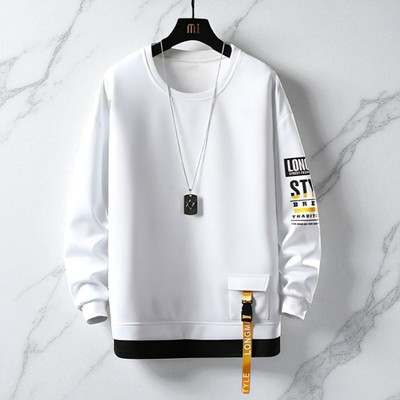 FASHIUM Printed Men Round Neck White T-Shirt