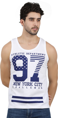 JUGULAR Printed Men Scoop Neck White T-Shirt