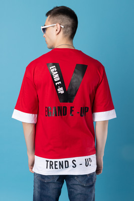 the emperor Typography Men Round Neck Red T-Shirt