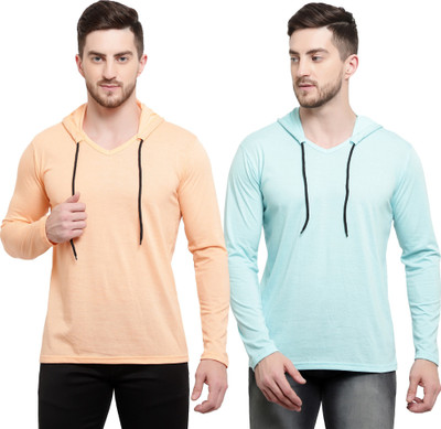 Tresna Trending Solid Men Hooded Neck Multicolor T-Shirt