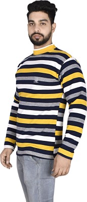 Tiki Tees Striped Men Round Neck Multicolor T-Shirt