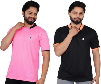 La Milano Solid Men Round Neck Black T-Shirt
