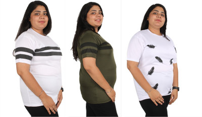 Oishee Printed Women Round Neck Multicolor T-Shirt