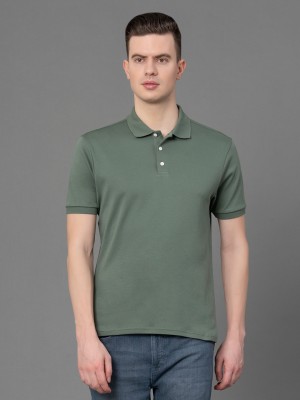 RED TAPE Solid Men Polo Neck Dark Green T-Shirt