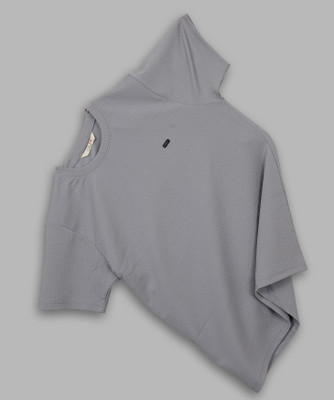 HIKNOCK Solid Men Round Neck Grey T-Shirt