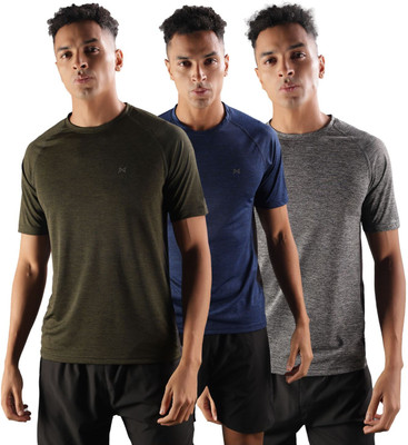 Force NXT Solid Men Round Neck Multicolor T-Shirt